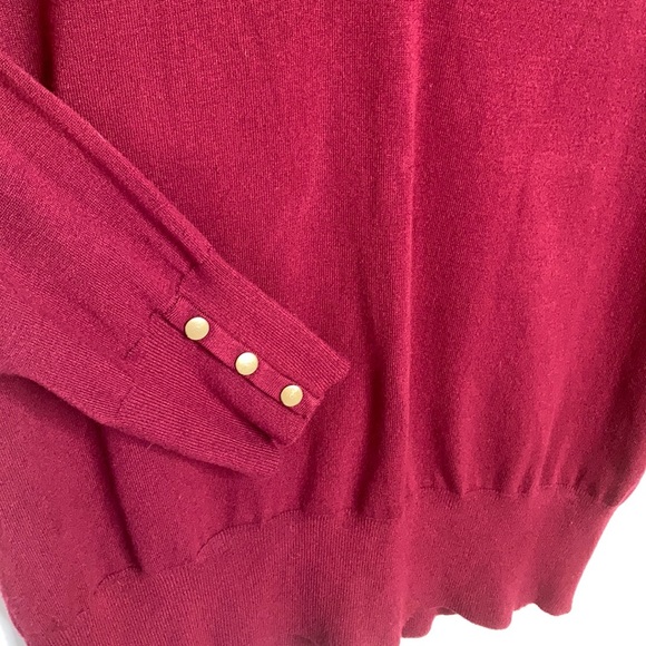 Cato Burgundy Knit Pullover V Neck XL - Picture 2 of 5